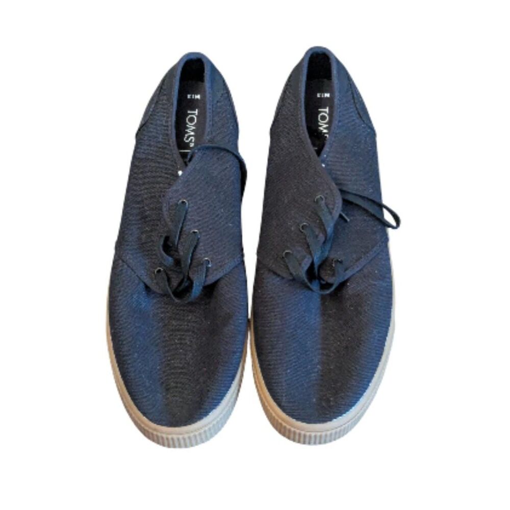 TOMS M13 Black Canvas Lace Up Casual Shoes